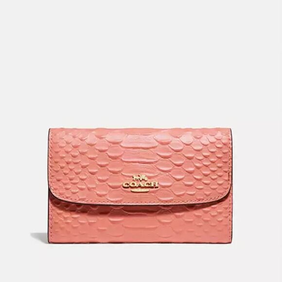 Coach Python Small Mia Shoulder Bag In IM/Light Coral + Wallet - Picture 12 of 14